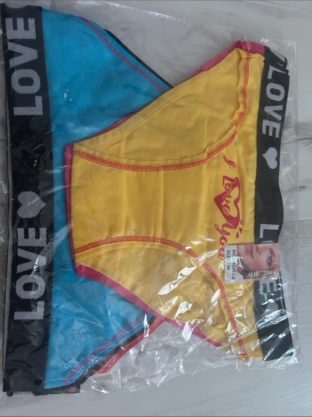 Love Women's 2-Pack Cotton Briefs in Yellow and Blue
